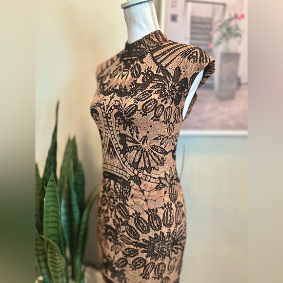 Anthropologie Mock-Neck Cap-Sleeve Slim Knit Dress - Picture 7 of 11